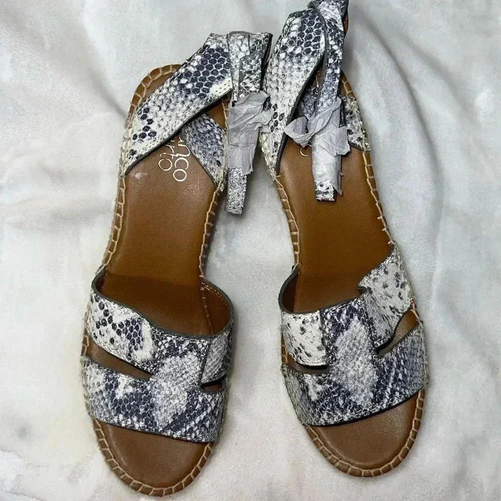 NEW Franco Sarto Leather Wedge Espadrille